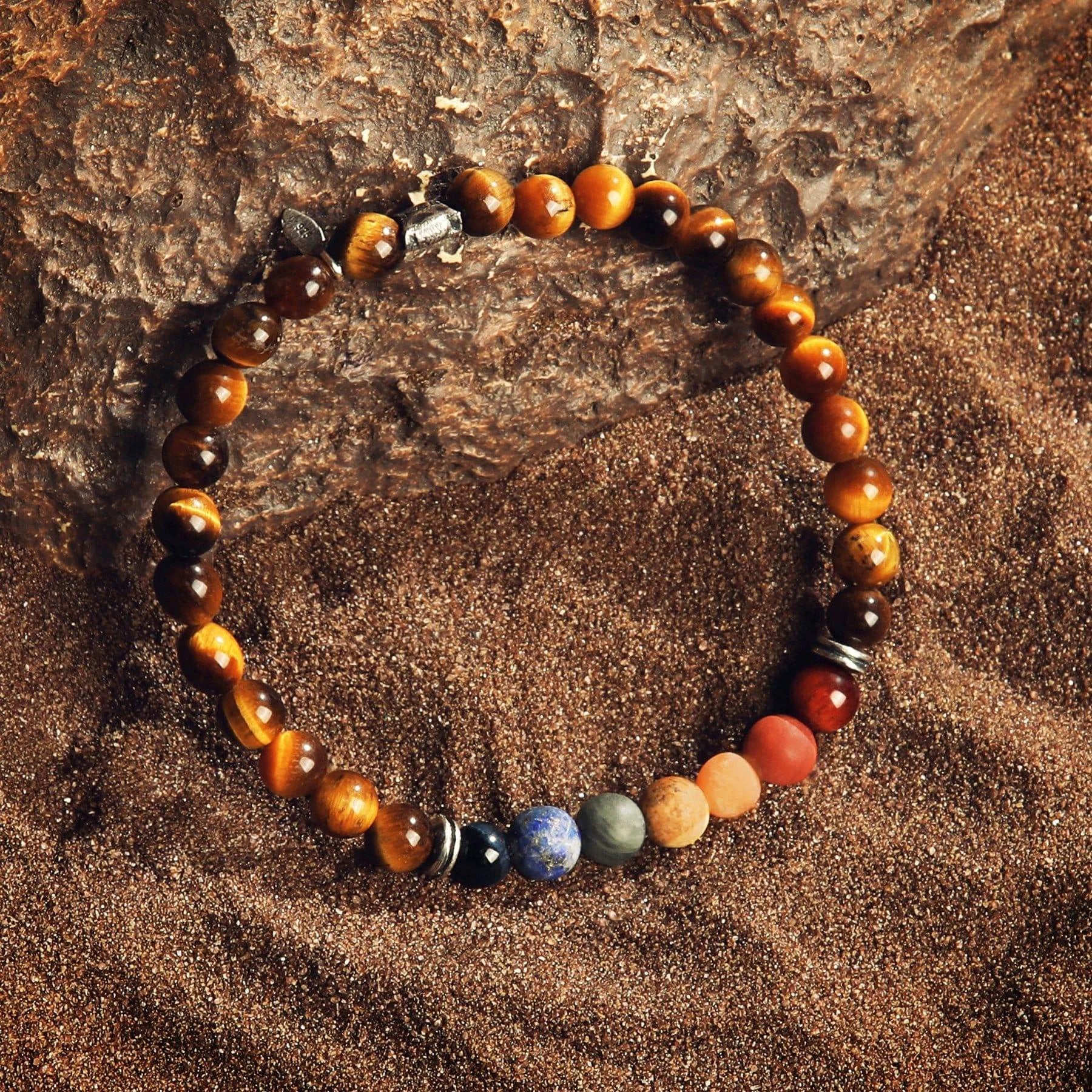 Serene Fearlessness - Tiger's Eye Matte Jasper Chakra Bracelet by Karma and Luck