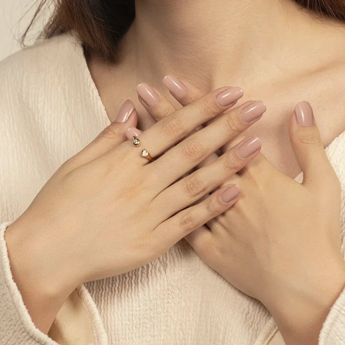 Pure Love - Heart Petite Gold Ring by Karma and Luck