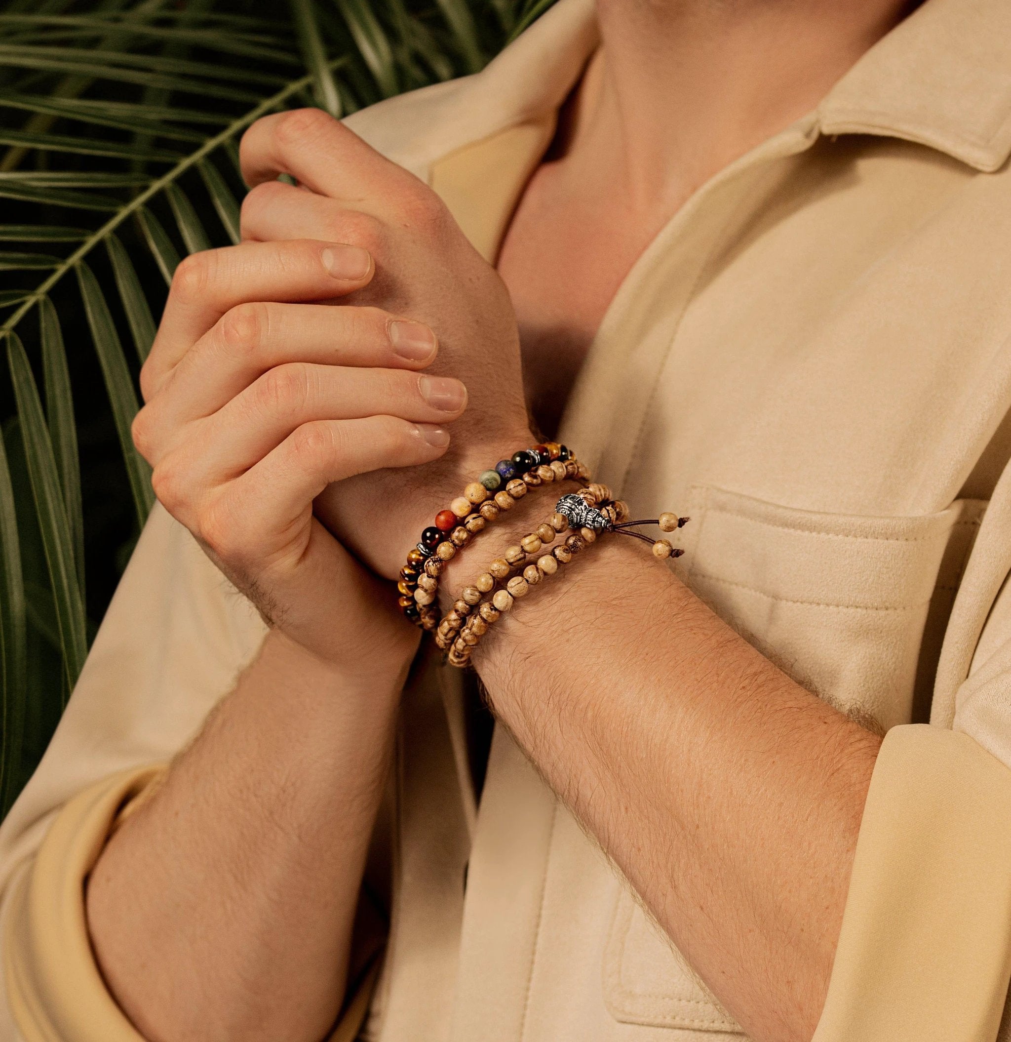 Serene Fearlessness - Tiger's Eye Matte Jasper Chakra Bracelet by Karma and Luck