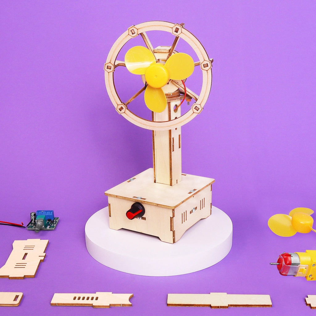 Variable Speed Oscillating Fan DIY Kit, Educational STEM Toy by Kitsville