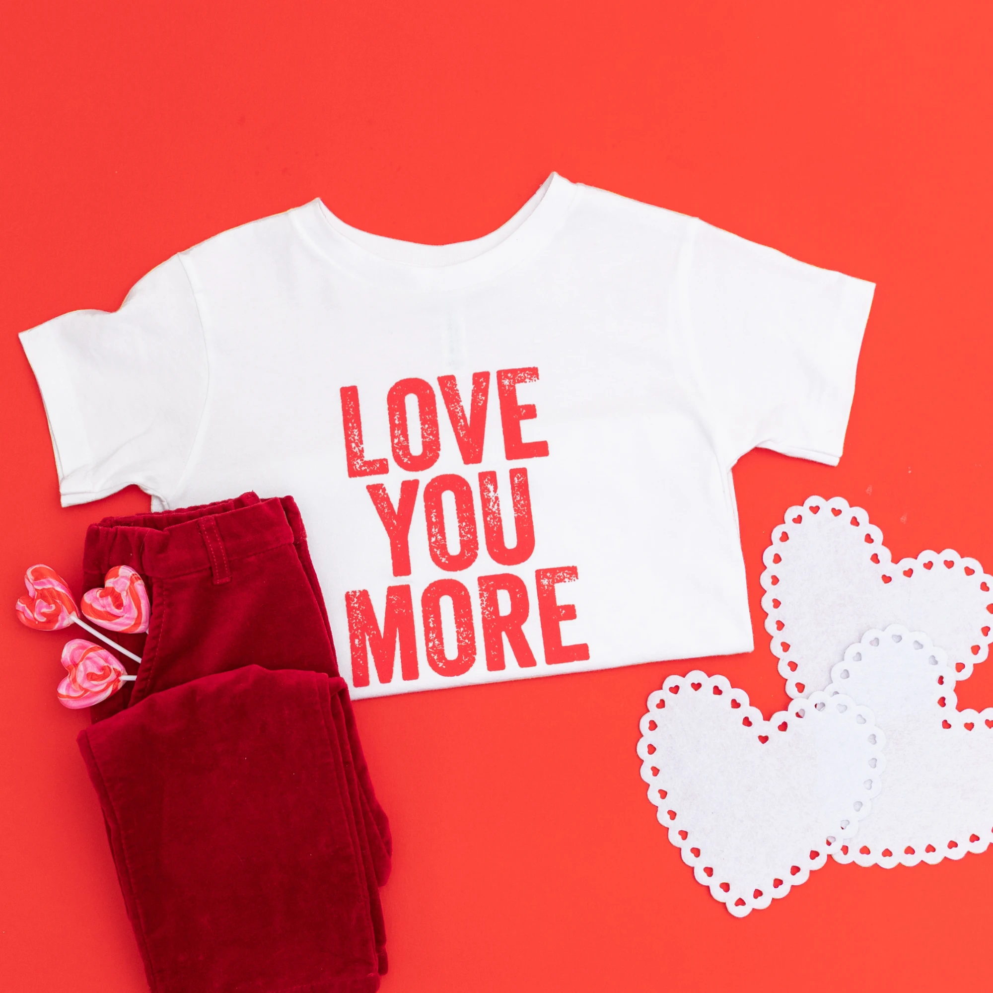 Love You More toddler and youth tee shirt, Valentine's Day collection by Benny and Ray Apparel
