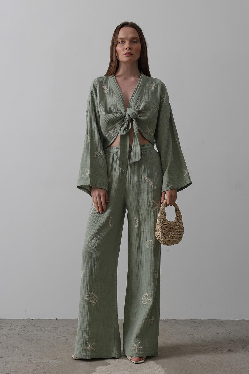 Boho Resort Wear – Tie Suits for Women with Shabby Chic Detail