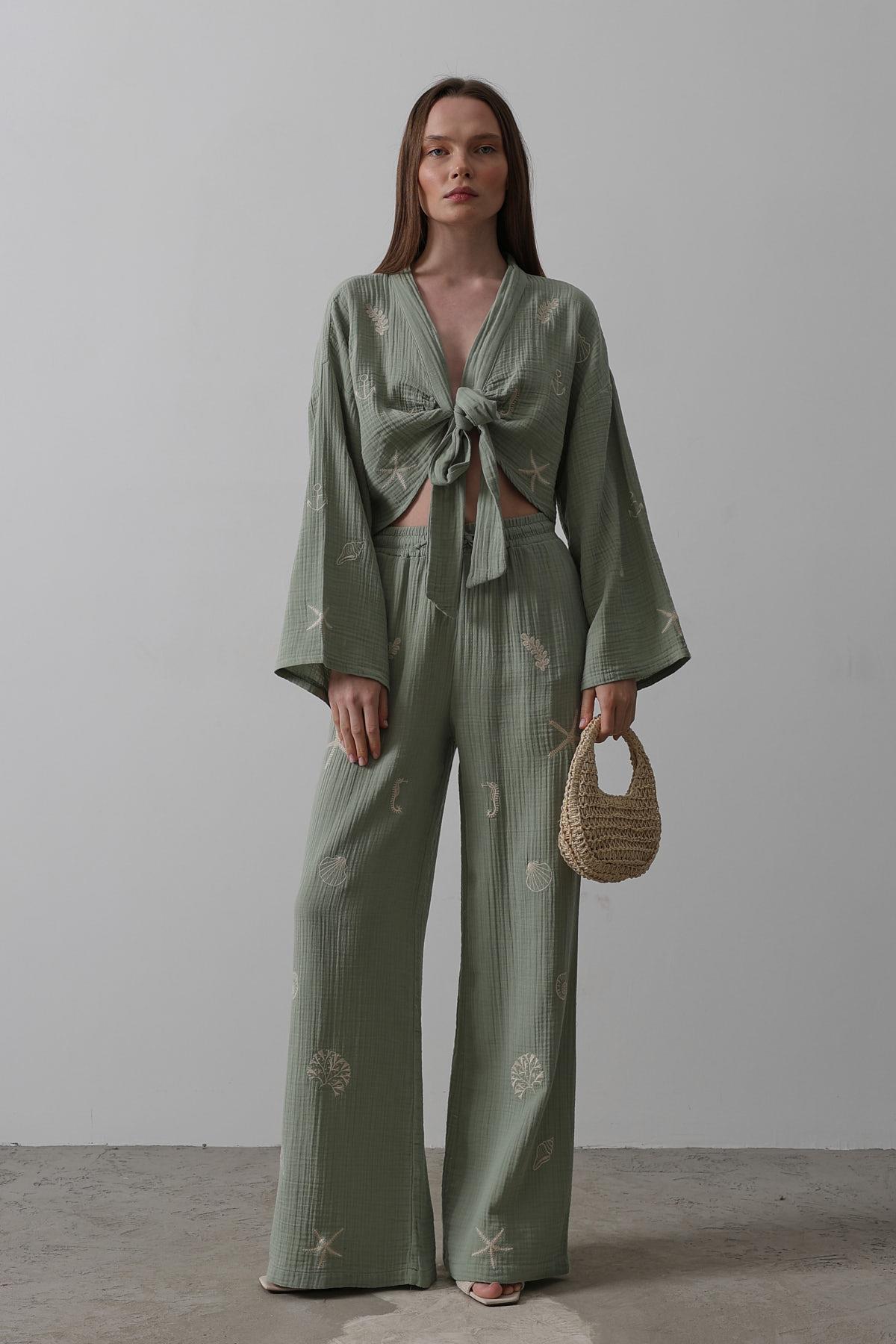 Boho Resort Wear – Tie Suits for Women with Shabby Chic Detail