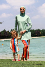 Lycra Green Kids Swimsuit K2210