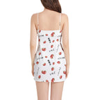 Strawberry いちご Japanese mini dress - Sleeveless Square Neckline Spaghetti Strap Mini Dress, 新鮮な, ジューシー, おいしい