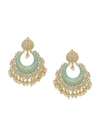 Shoshaa Sea Green & Gold-Polished Classic Chandbalis