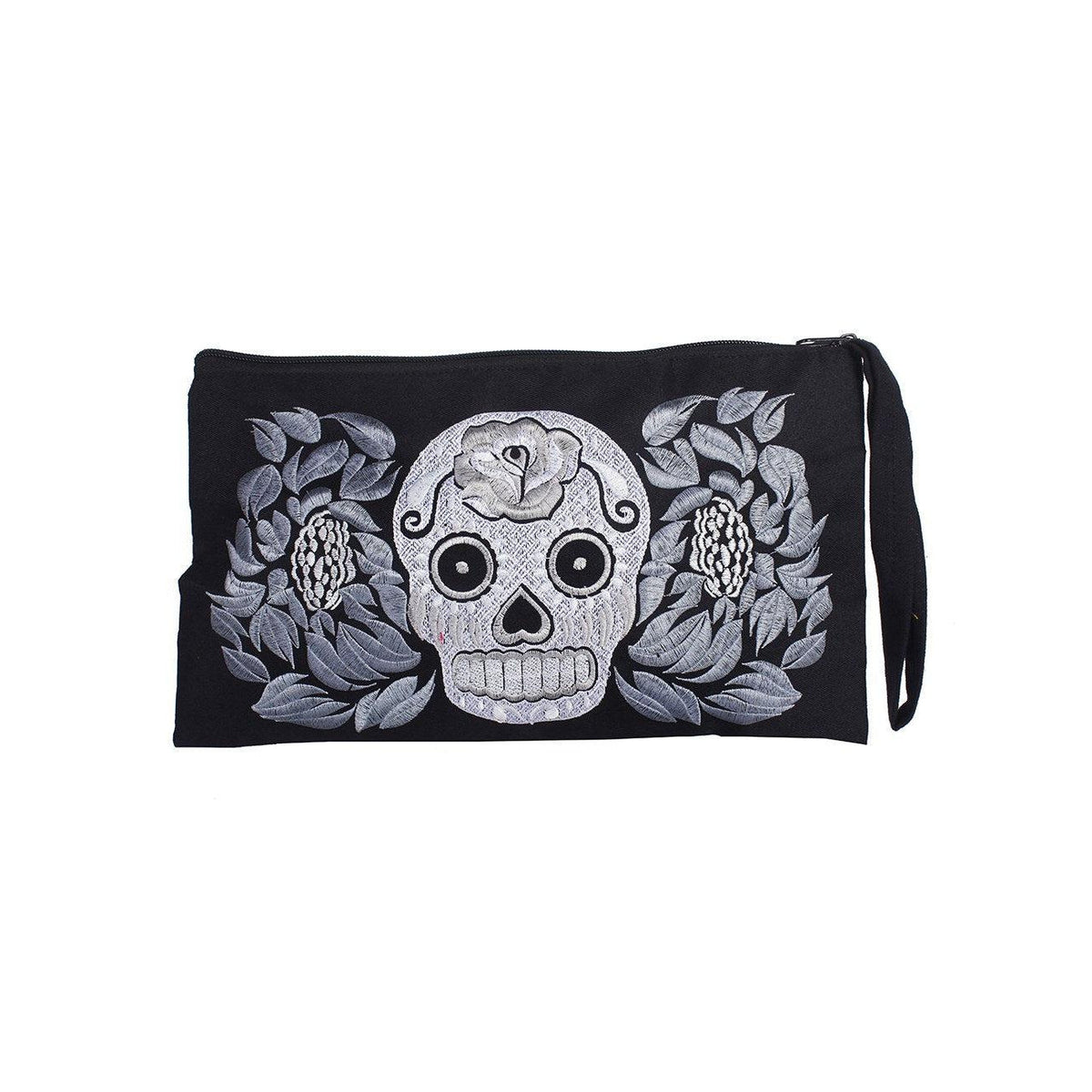 Culturas Embroidered Sugar Skull Wristlet - Thailand