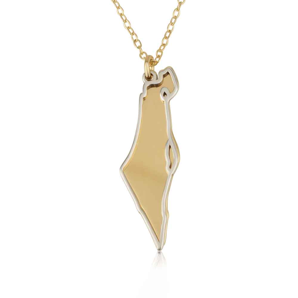 2 Layers Israel Map Necklace La Vie Bien 2 Layers Israel Map Necklace