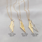 2 Layers Israel Map Necklace La Vie Bien 2 Layers Israel Map Necklace