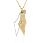2 Layers Israel Map Necklace La Vie Bien 2 Layers Israel Map Necklace