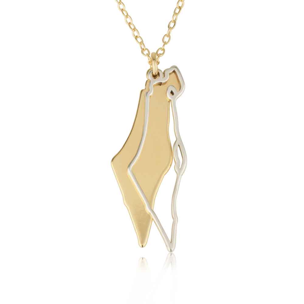 2 Layers Israel Map Necklace La Vie Bien 2 Layers Israel Map Necklace