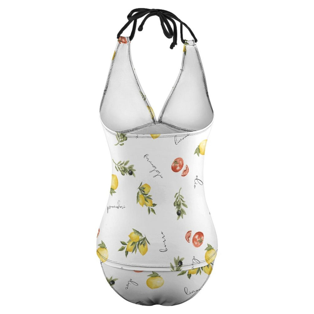 2-Piece Women's "La Dolce Vita" Italian cooking themed Halter Tankini swimsuit Swimsuit La Vie Bien 2-Piece Women's "La Dolce Vita" Italian cooking themed Halter Tankini swimsuit
