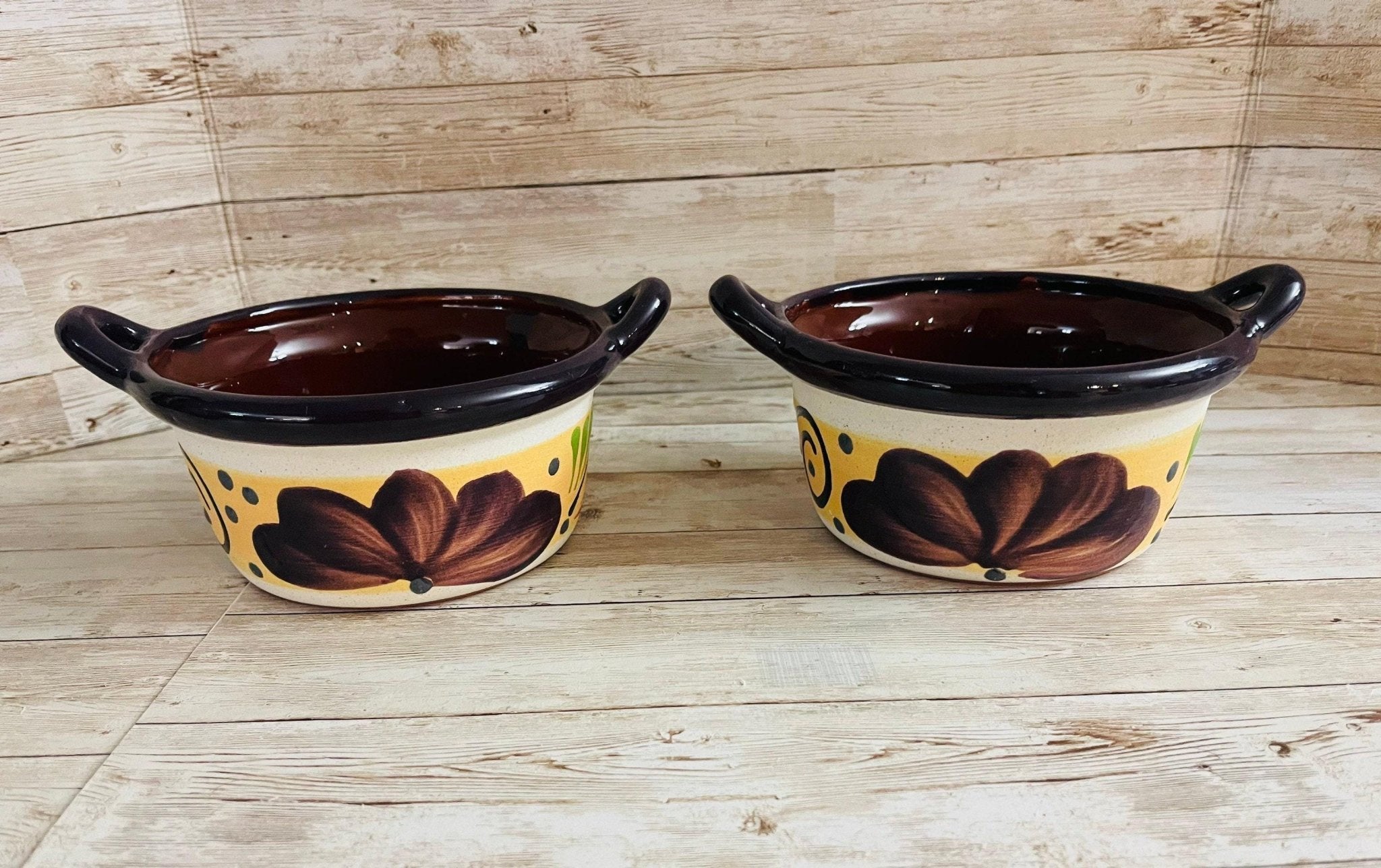 2 Terra Cota Mexican Clay Bowls 2 Platos Tazones de Barro La Vie Bien 2 Terra Cota Mexican Clay Bowls 2 Platos Tazones de Barro