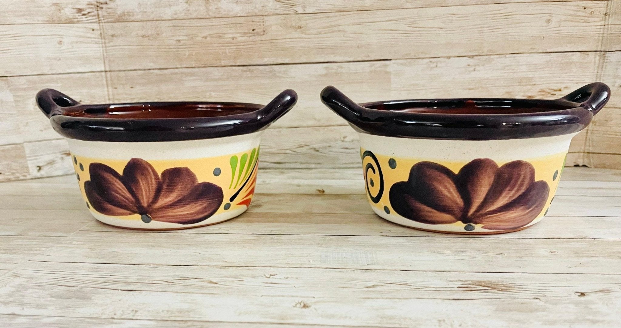 2 Terra Cota Mexican Clay Bowls 2 Platos Tazones de Barro La Vie Bien 2 Terra Cota Mexican Clay Bowls 2 Platos Tazones de Barro