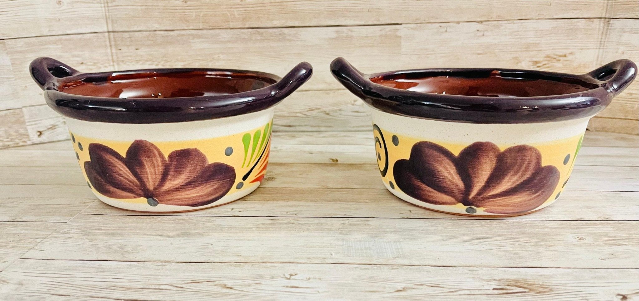2 Terra Cota Mexican Clay Bowls 2 Platos Tazones de Barro La Vie Bien 2 Terra Cota Mexican Clay Bowls 2 Platos Tazones de Barro