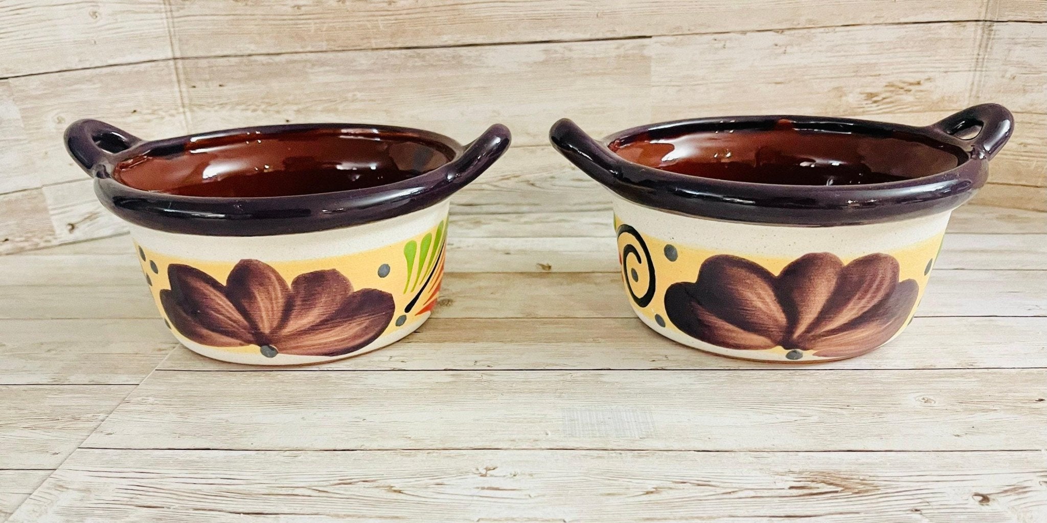 2 Terra Cota Mexican Clay Bowls 2 Platos Tazones de Barro La Vie Bien 2 Terra Cota Mexican Clay Bowls 2 Platos Tazones de Barro