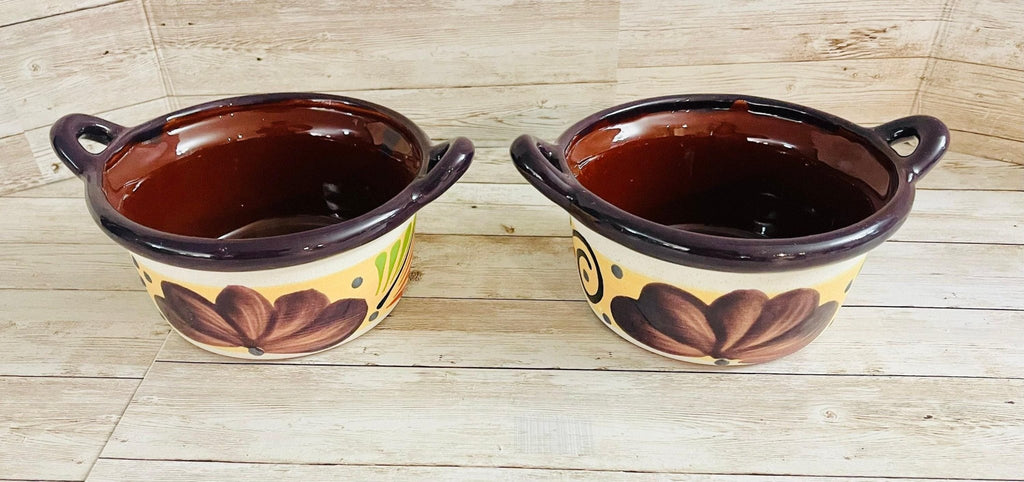 2 Terra Cota Mexican Clay Bowls 2 Platos Tazones de Barro La Vie Bien 2 Terra Cota Mexican Clay Bowls 2 Platos Tazones de Barro