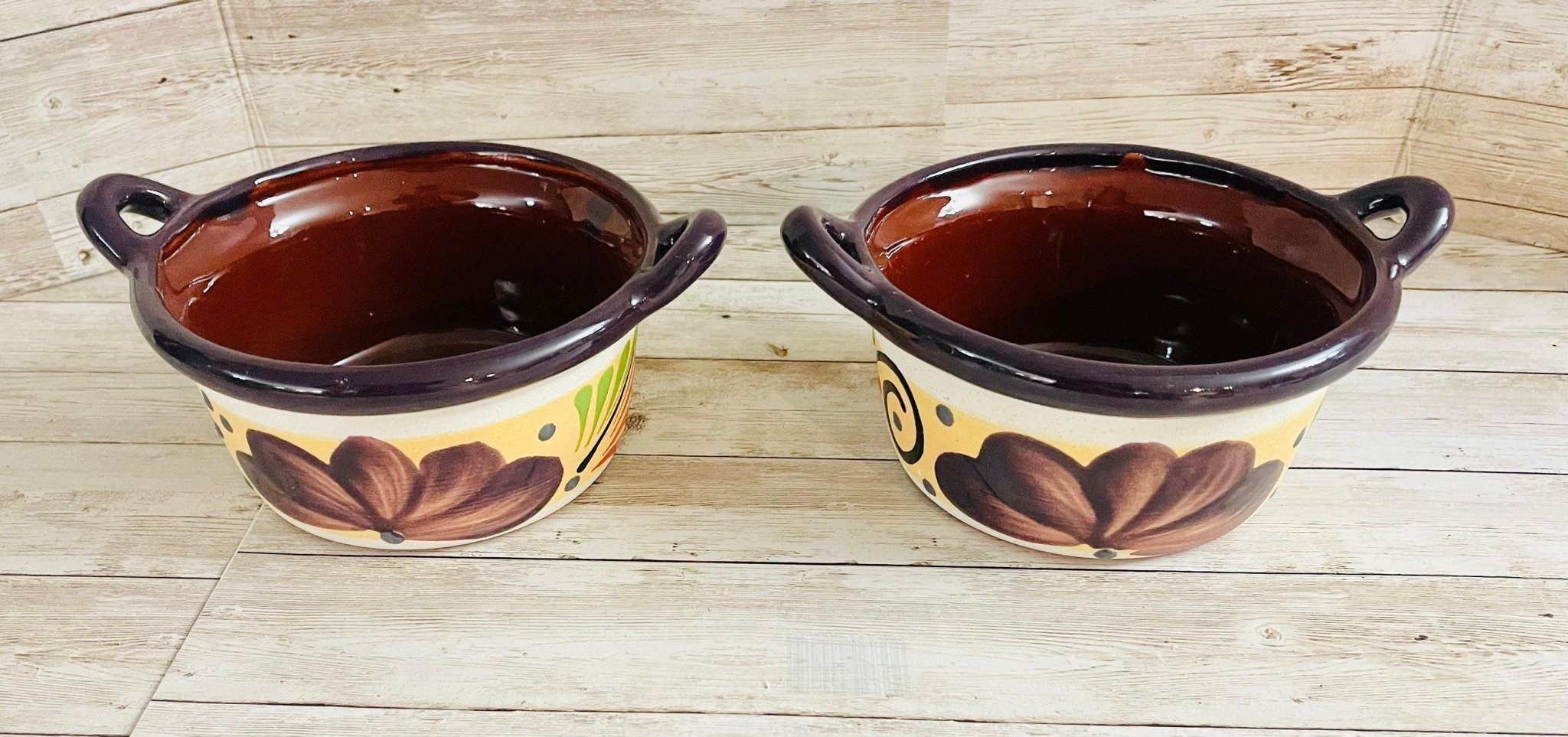 2 Terra Cota Mexican Clay Bowls 2 Platos Tazones de Barro La Vie Bien 2 Terra Cota Mexican Clay Bowls 2 Platos Tazones de Barro