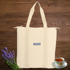 auszeit German "time off" embroidered nomad tote bag in bay or ivory, Minimalist Canvas Carry-All