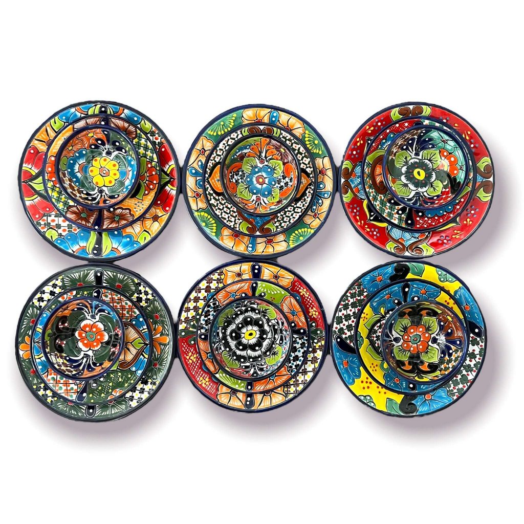20 - Piece Talavera Dinnerware Set | Handmade Floral Tableware (Seats 6) Talavera Dinnerware Set La Vie Bien 20 - Piece Talavera Dinnerware Set | Handmade Floral Tableware (Seats 6)