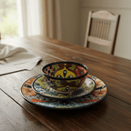 20 - Piece Talavera Dinnerware Set | Handmade Floral Tableware (Seats 6) Talavera Dinnerware Set La Vie Bien 20 - Piece Talavera Dinnerware Set | Handmade Floral Tableware (Seats 6)