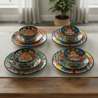 20 - Piece Talavera Dinnerware Set | Handmade Floral Tableware (Seats 6) Talavera Dinnerware Set La Vie Bien 20 - Piece Talavera Dinnerware Set | Handmade Floral Tableware (Seats 6)