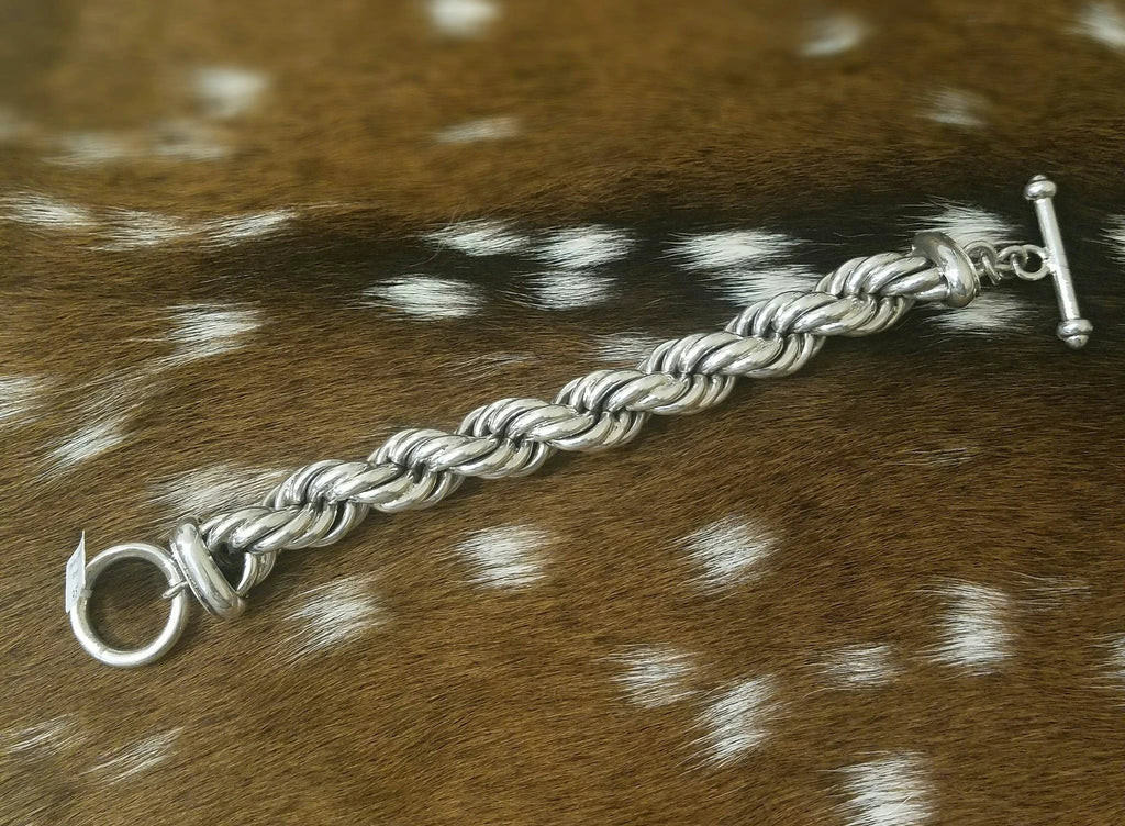 Sterling Silver Twist Bracelet by The Pearl Antler