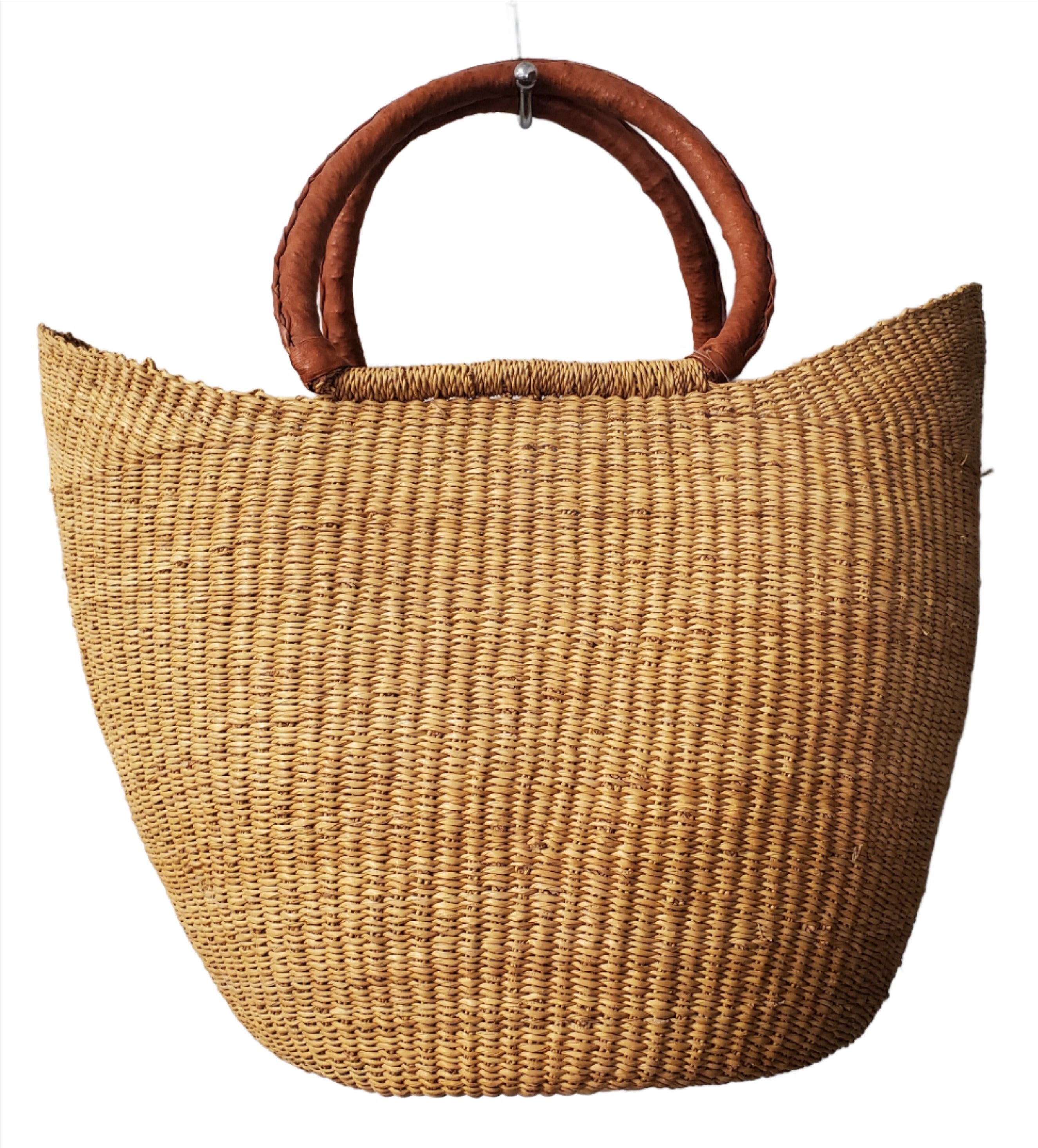 African Bolga Basket Shopper, Hand Made in Ghana