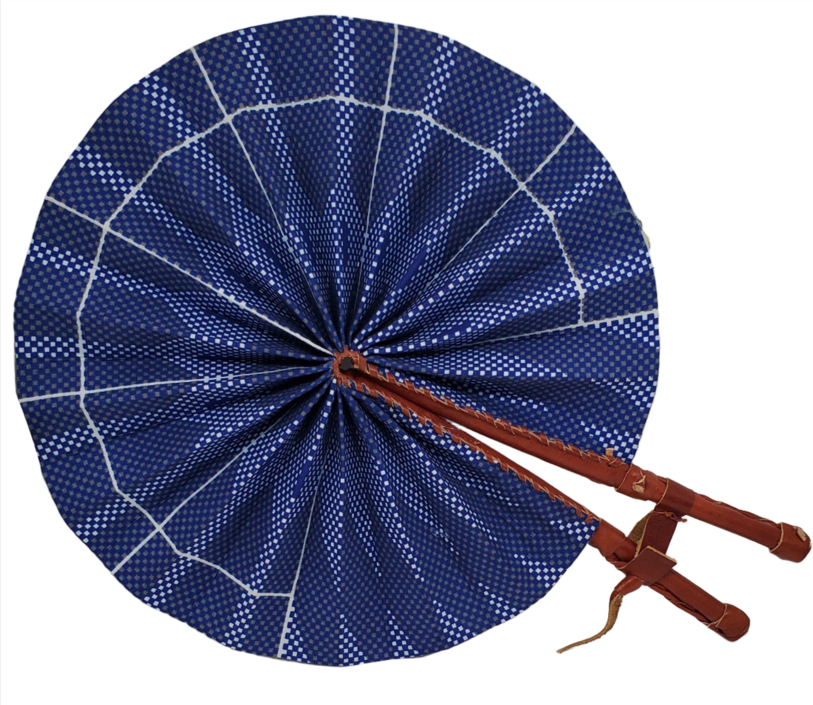 African Wax Print Fan, Handmade in Ghana