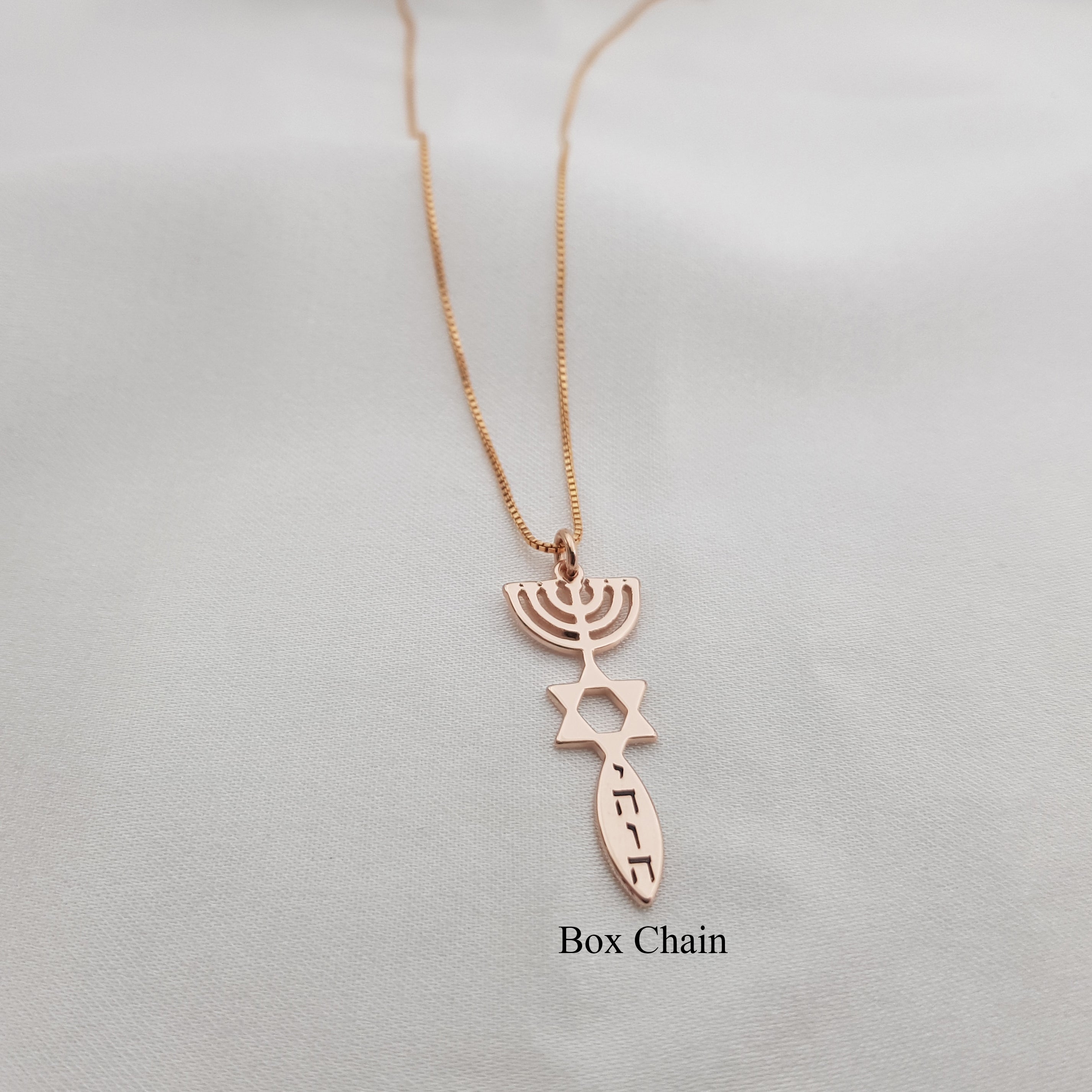 Star of David Menora Necklace