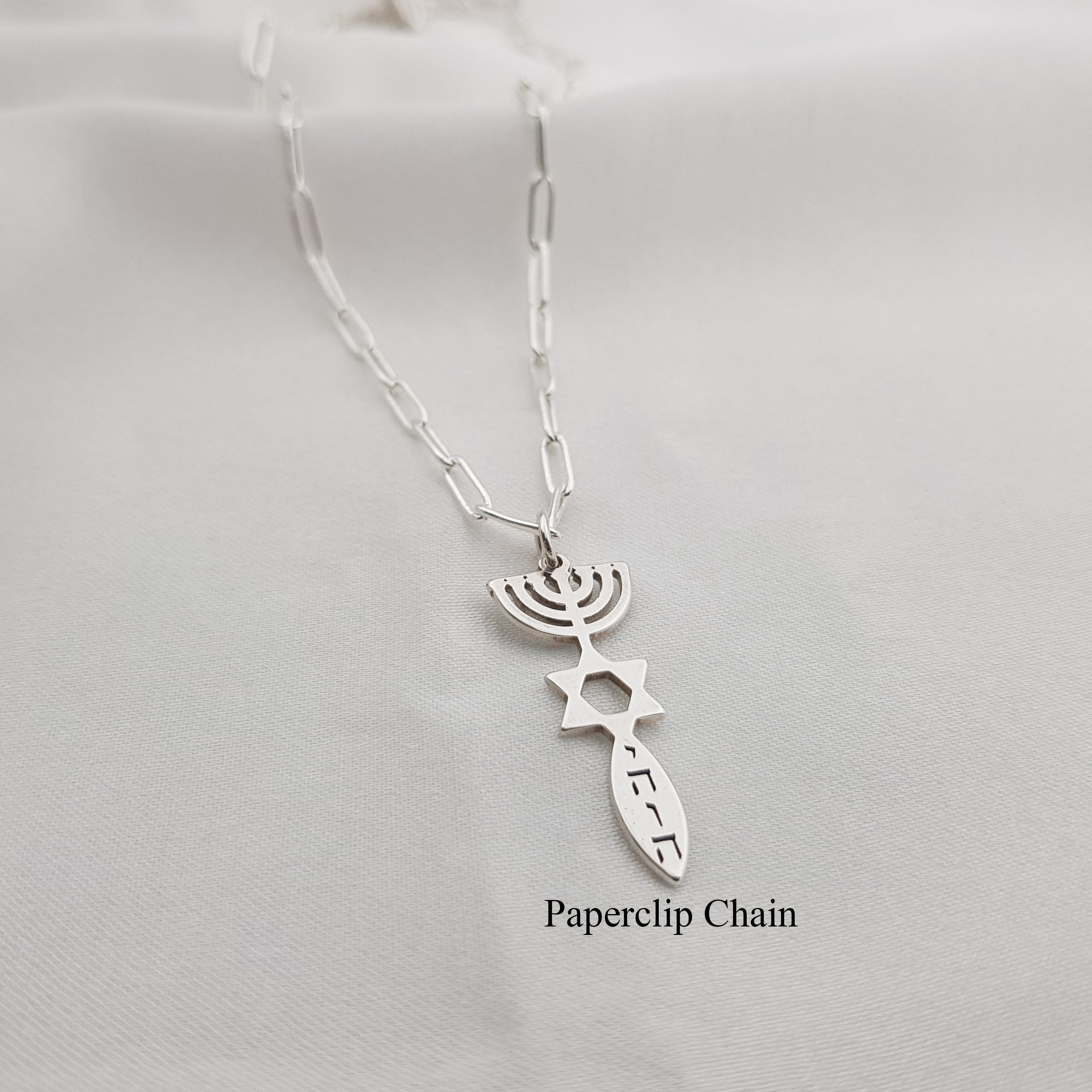 Star of David Menora Necklace