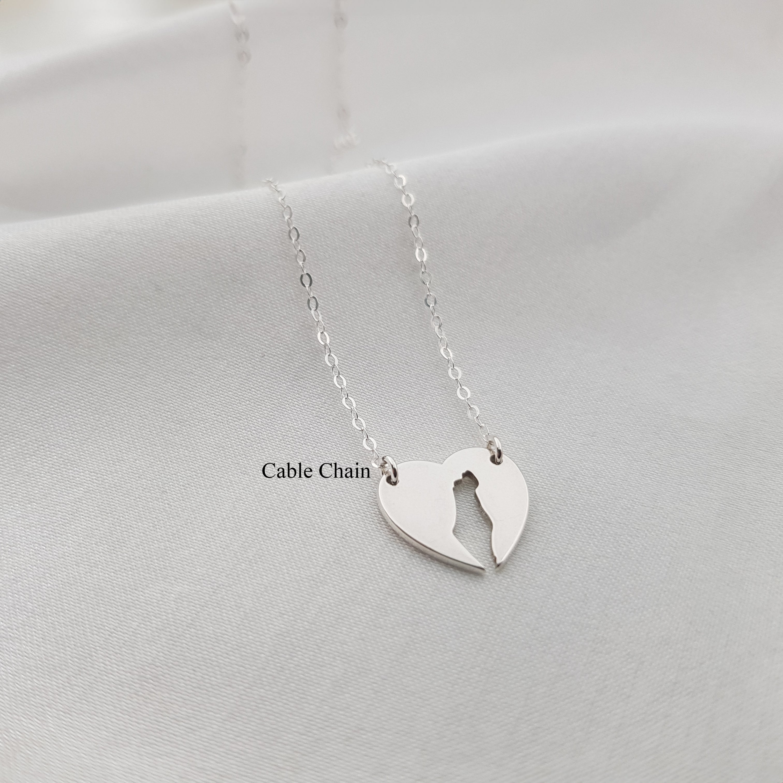 Israel Map Heart Necklace