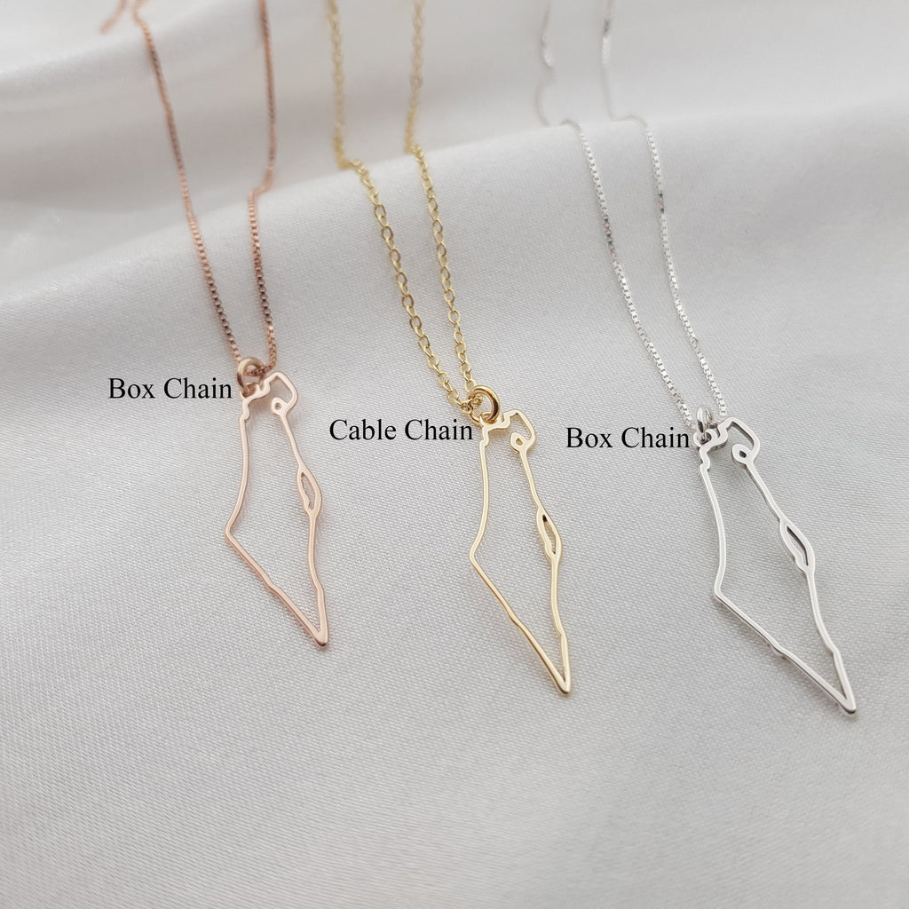 Israel Map Cutout Necklace
