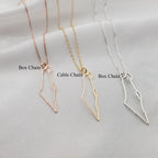 Israel Map Cutout Necklace