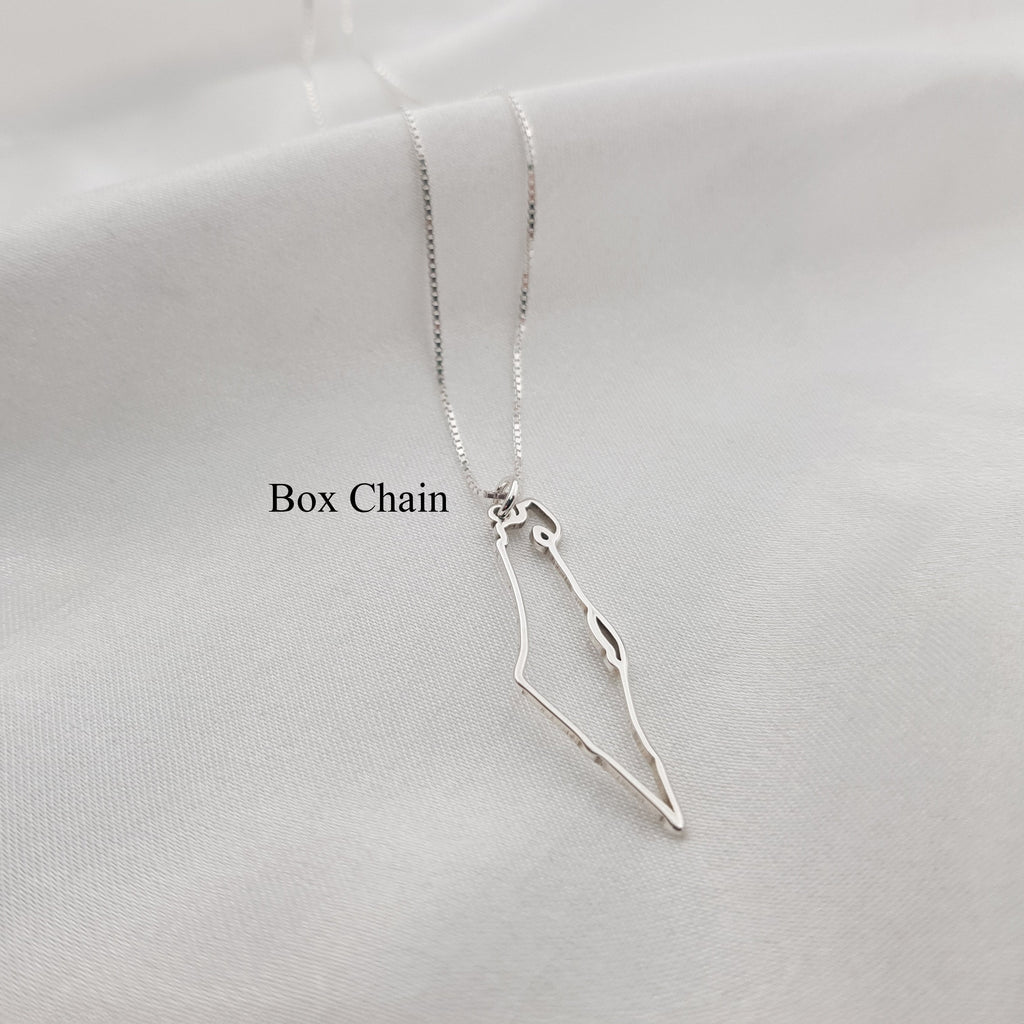Israel Map Cutout Necklace