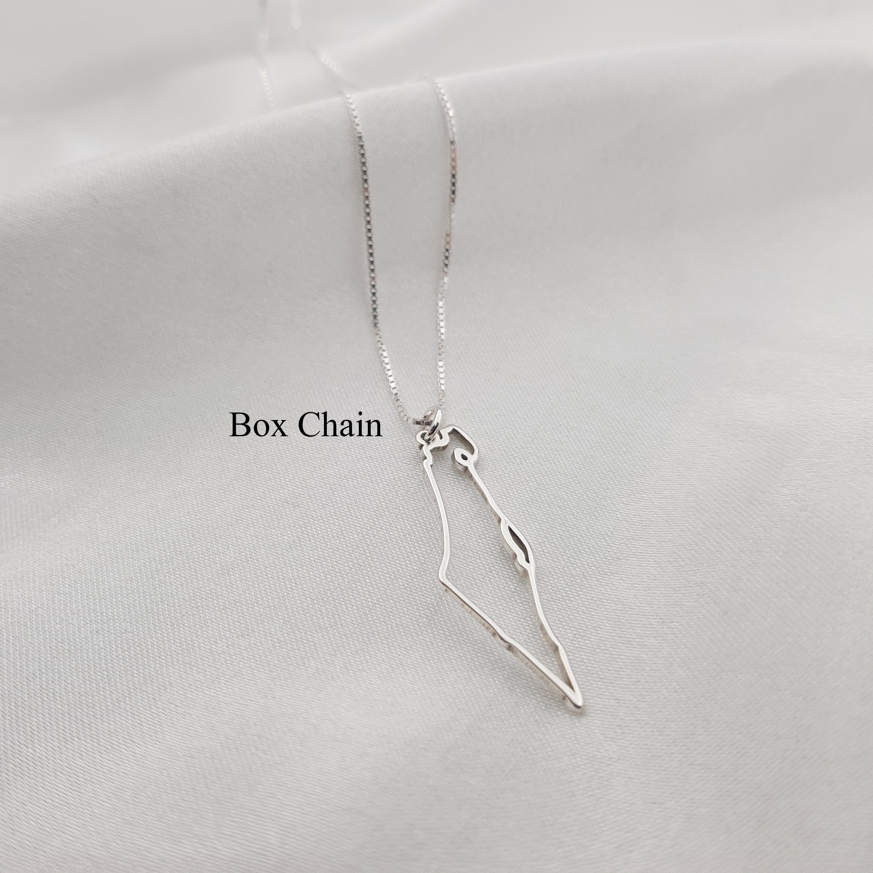 Israel Map Cutout Necklace