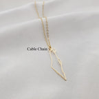 Israel Map Cutout Necklace