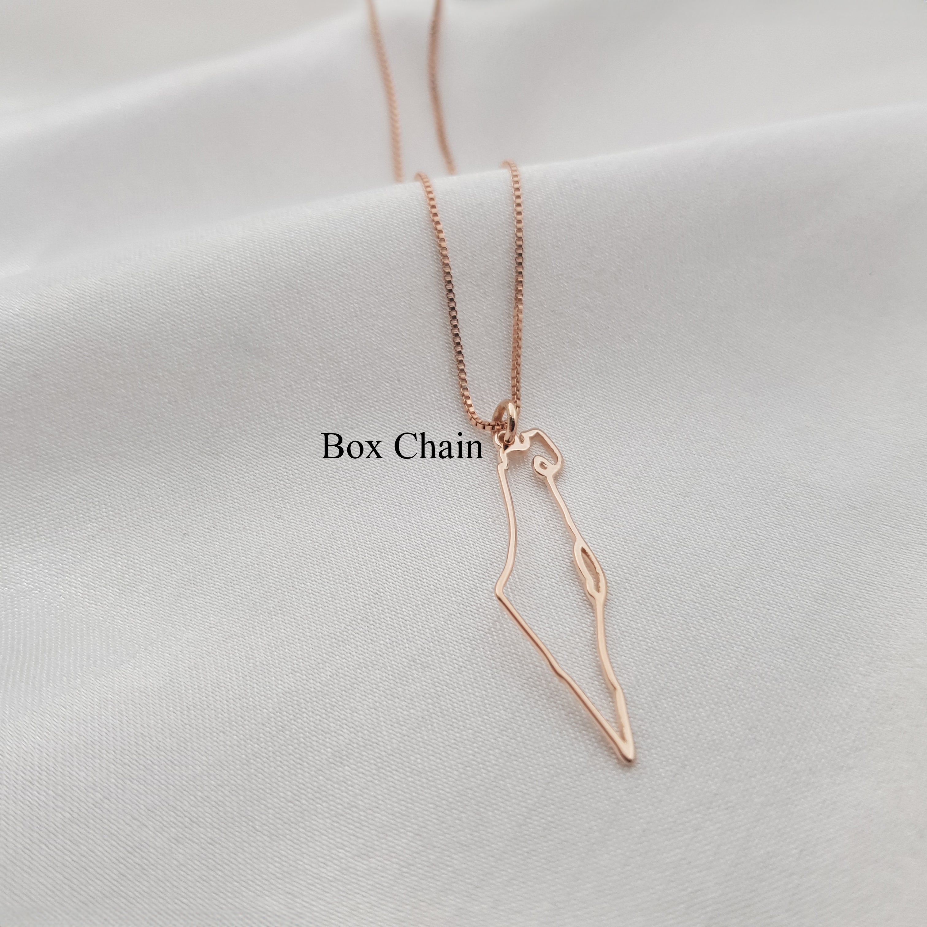 Israel Map Cutout Necklace