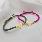 Magen David Heart Cord Bracelet