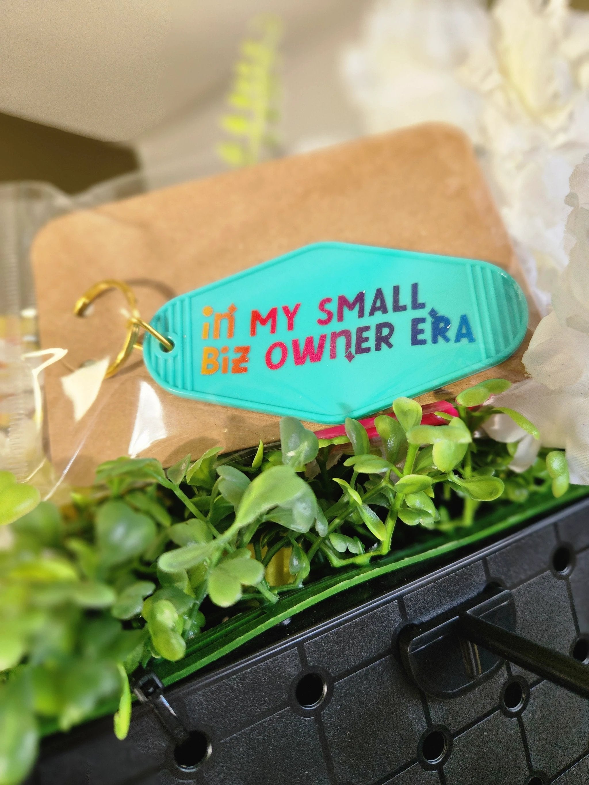In My Small Biz Owner Era Motel Keychain by Hoosier Handkerchief Company