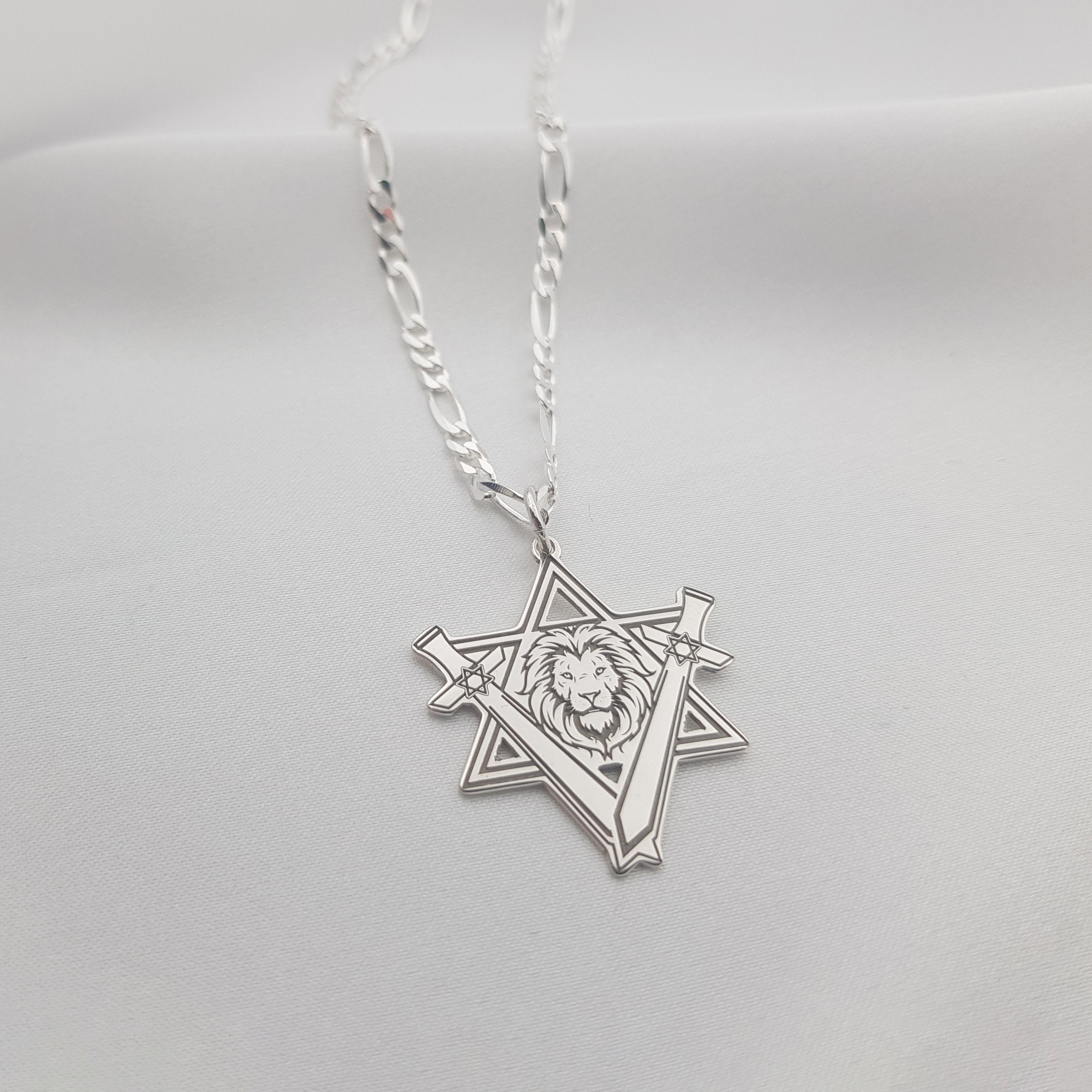 Star of David Lion Necklace