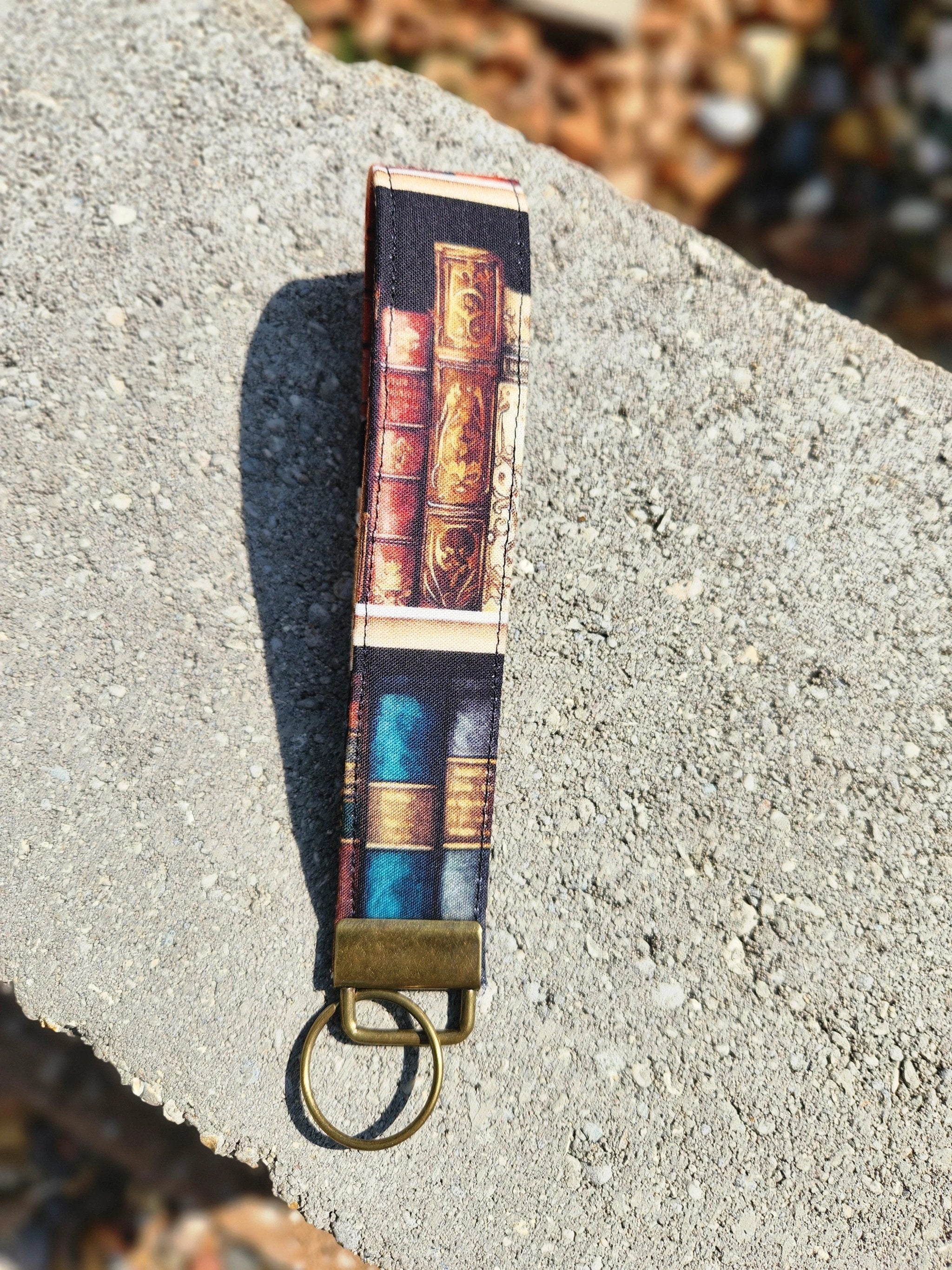 Books V2 Key Fob Wristlet Keychain by Hoosier Handkerchief Company