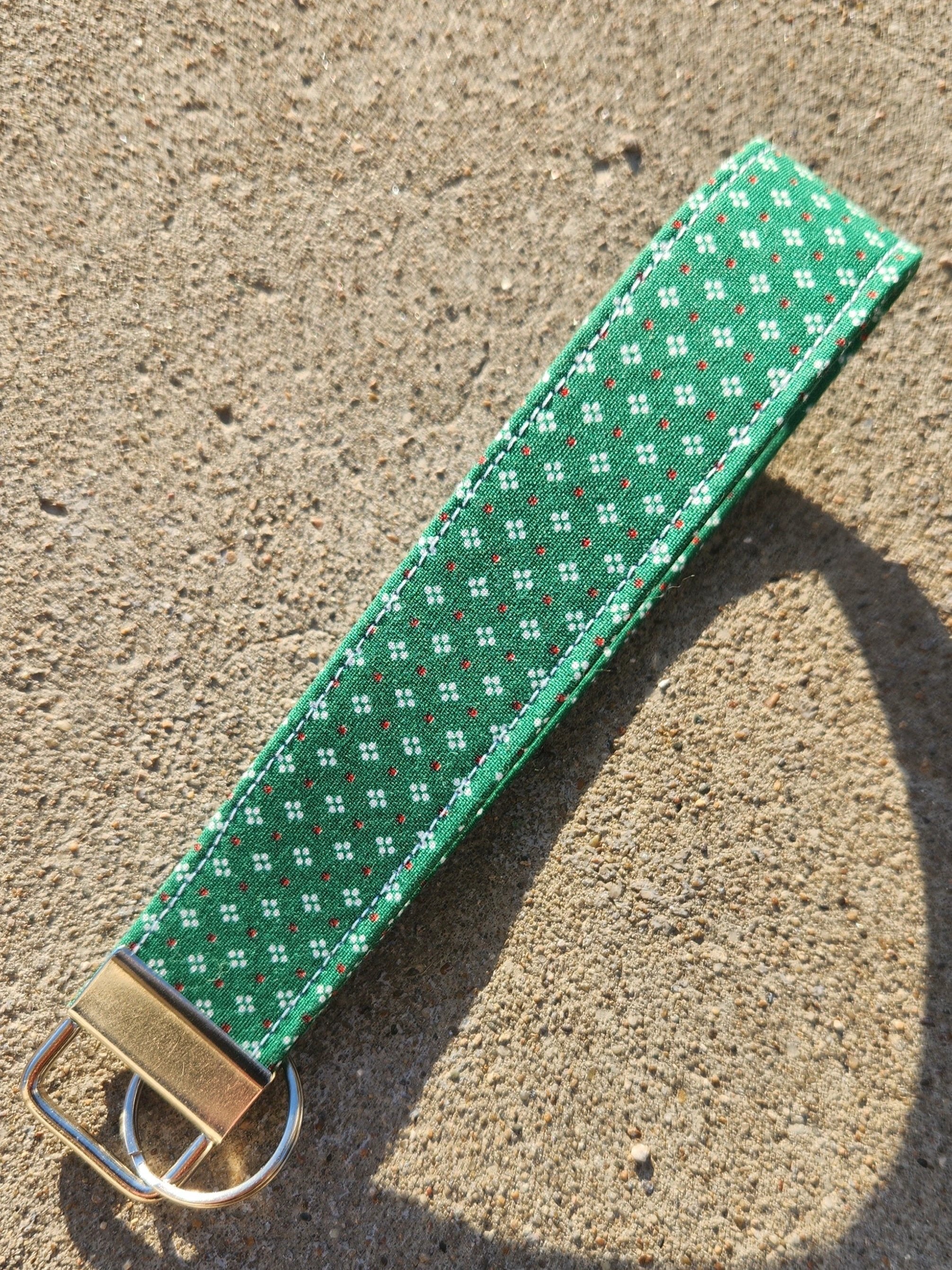Christmas Winter Wishes Green Keyfob Wristlet by Hoosier Handkerchief Company