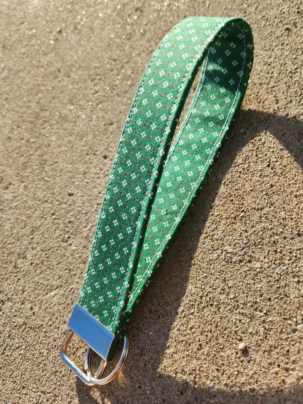 Christmas Winter Wishes Green Keyfob Wristlet by Hoosier Handkerchief Company