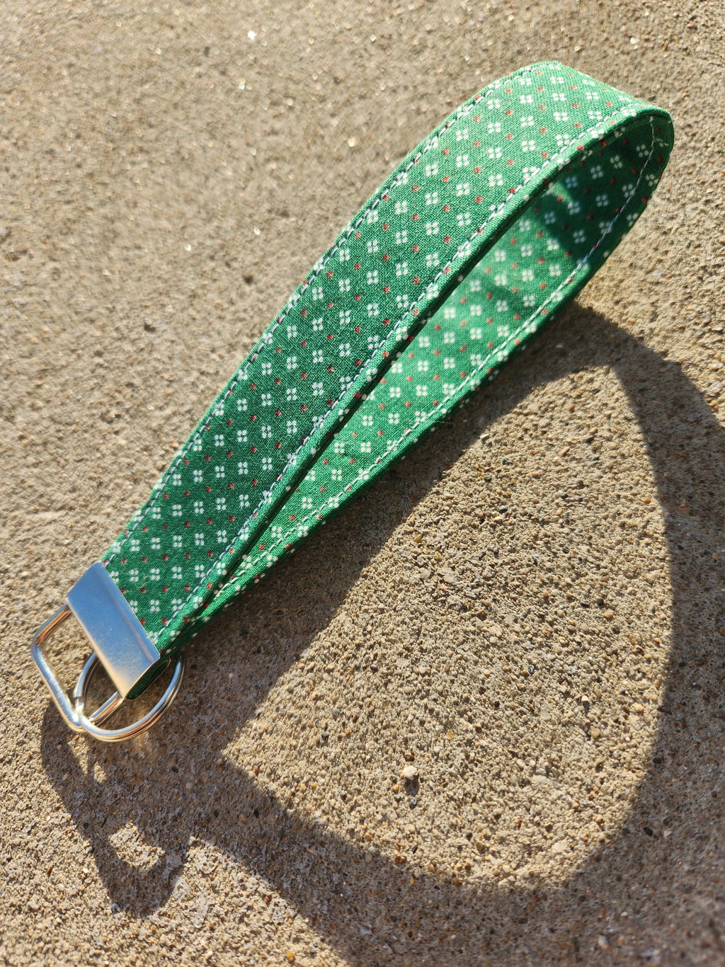 Christmas Winter Wishes Green Keyfob Wristlet by Hoosier Handkerchief Company