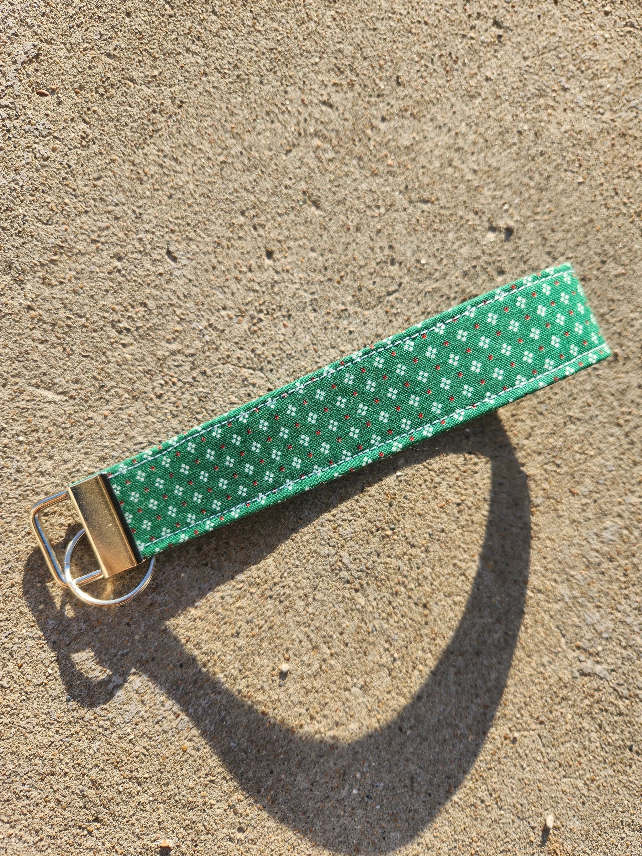 Christmas Winter Wishes Green Keyfob Wristlet by Hoosier Handkerchief Company
