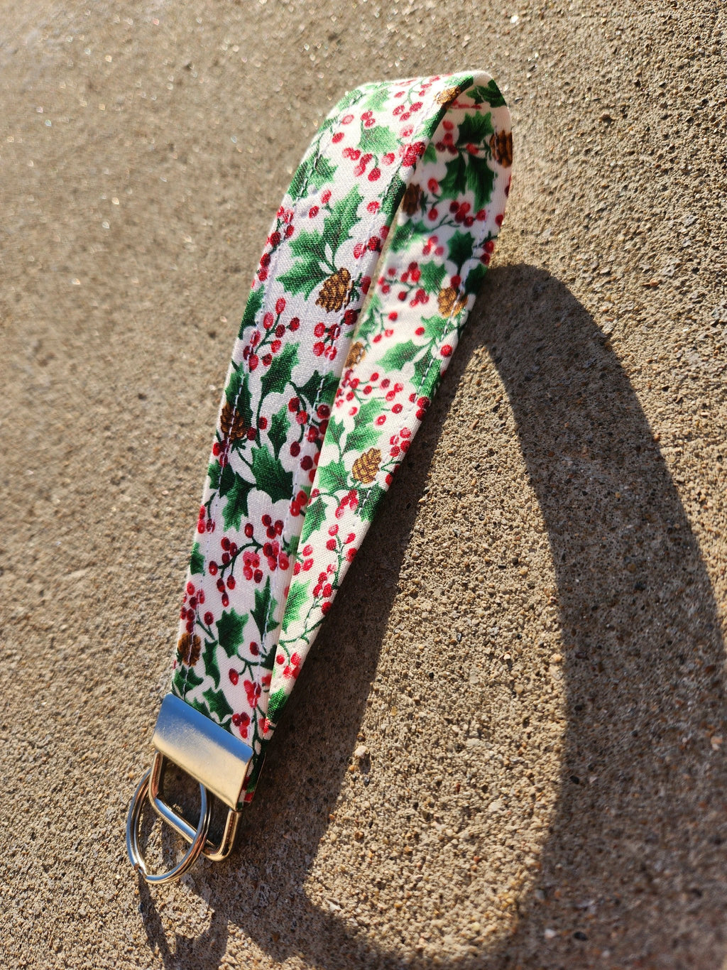 Christmas Festive Foliage Keyfob Wristlet by Hoosier Handkerchief Company