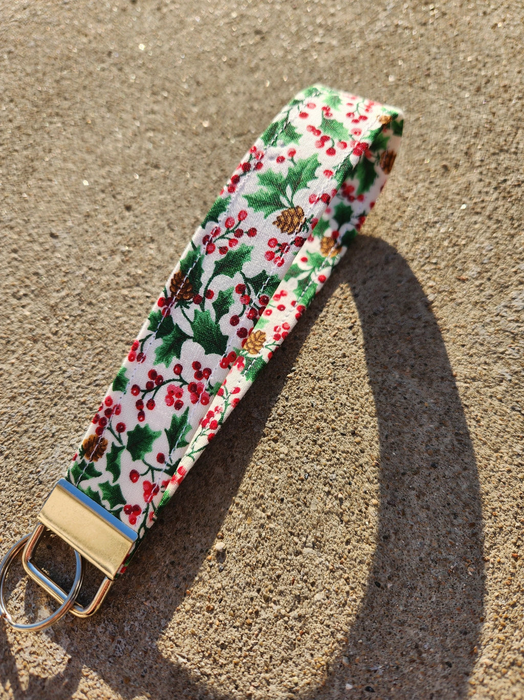 Christmas Festive Foliage Keyfob Wristlet by Hoosier Handkerchief Company