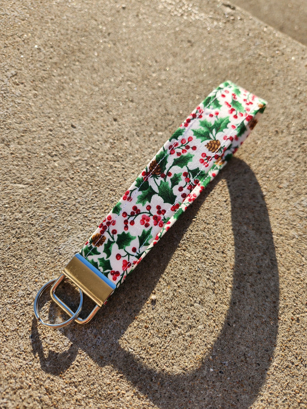 Christmas Festive Foliage Keyfob Wristlet by Hoosier Handkerchief Company