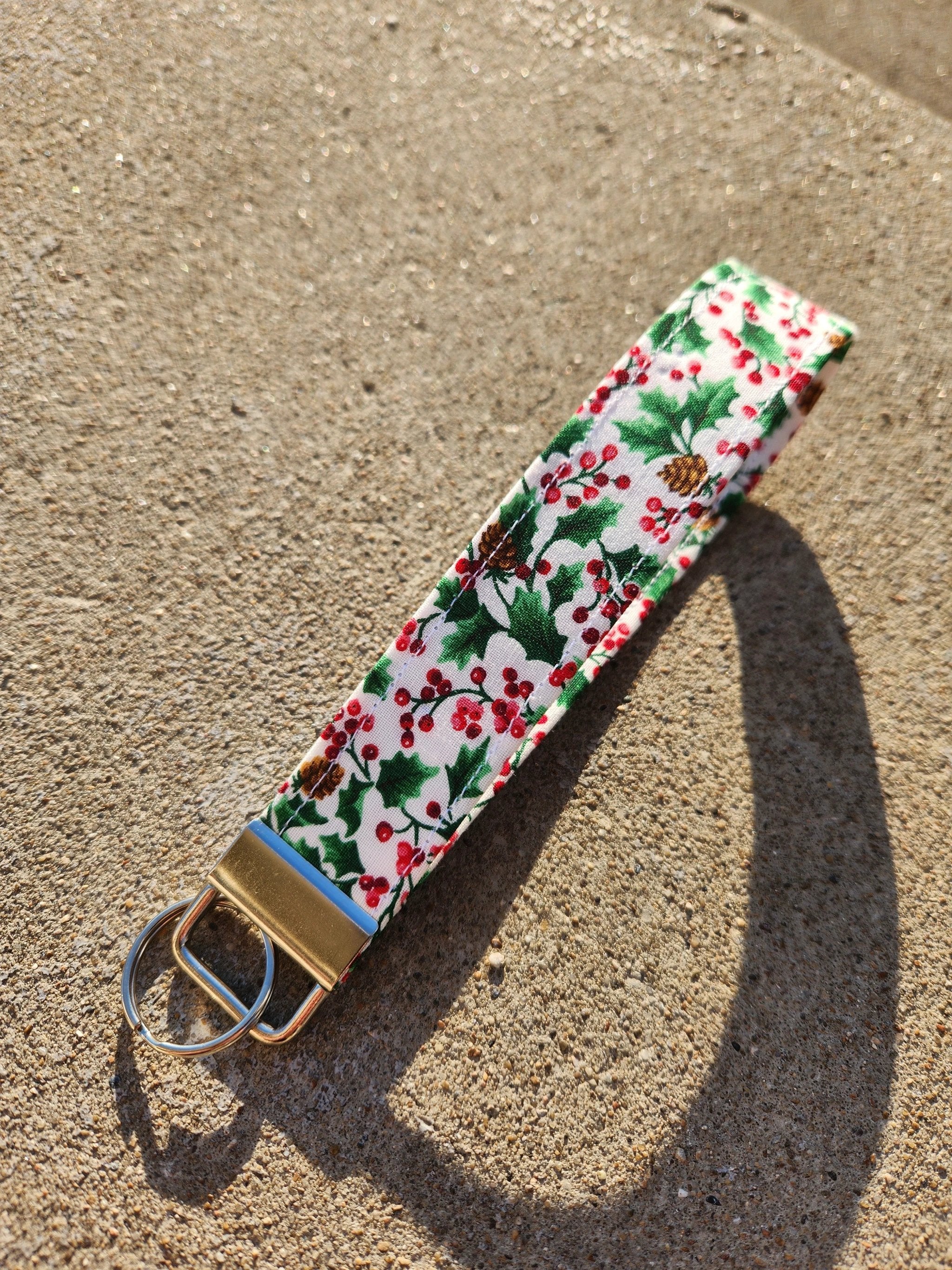 Christmas Festive Foliage Keyfob Wristlet by Hoosier Handkerchief Company